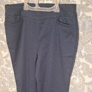 Chico's Dark Blue Patterned Pants
